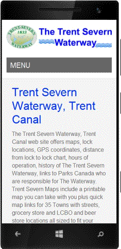 The Trent Severn Waterway Information, maps, links, GPS, graphs, how it works